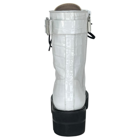 Stuart Weitzman Ryder Ultralift White Leather Womens Bootie Size 8M - Picture 4 of 14